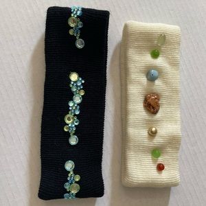 Uniquely Decorated Head Bands (2) Sz OS NWOT